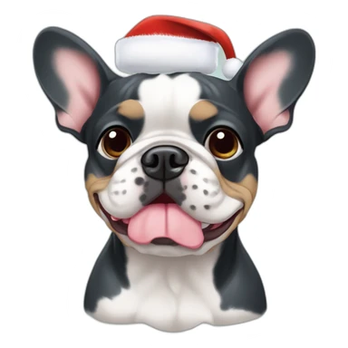 merle frenchie christmas hat sticker