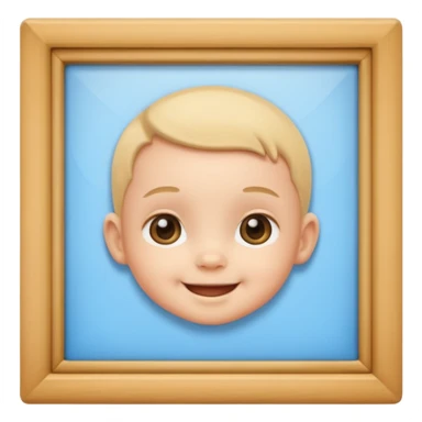 baby face inside a photo frame sticker