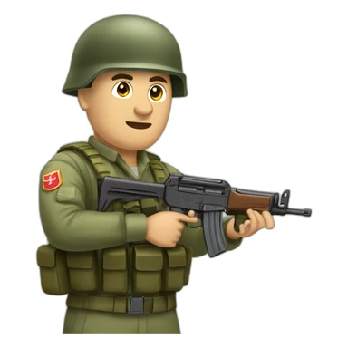 soldado ruso combatiendo enfadado con fusil ak sticker