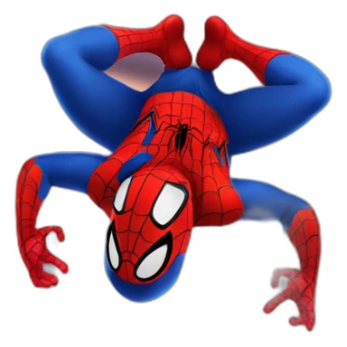Spiderman upside down on web sticker
