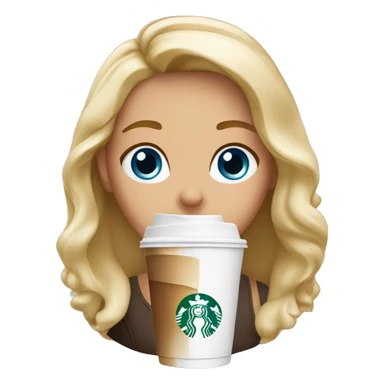 Starbucks cup drink with blonde girl blue eyes  sticker