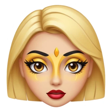slay emoji with sharp eyeliner, bold expression, diva energy, aesthetic glow


 sticker
