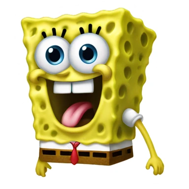 spongebob with tongue out  sticker