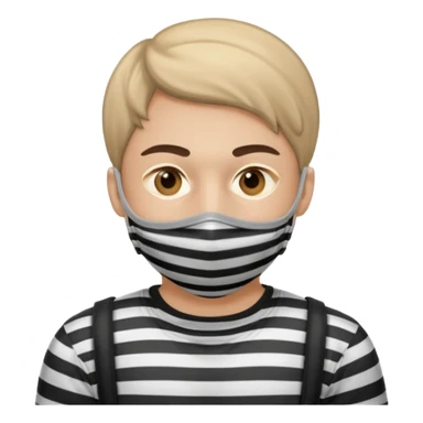 Thief with stripped shirt, face mask sticker