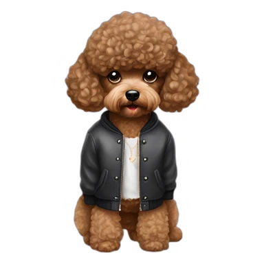 Dark brown toy poodle in taylor swift clothes sticker