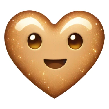 Light brown heart with sparkles  sticker