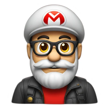 Super Mario in red hat with glasses and beard sticker