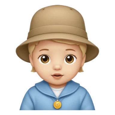 baby unique looking with hat sticker