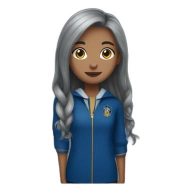 Ravenclaw girl with grayish straight hair sticker