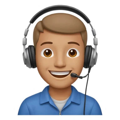 happy guy listening to music on a headset sticker