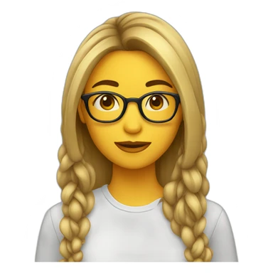 Chica con lentes cabello largo claro sticker