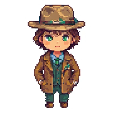 detective with hat sticker