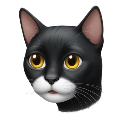 Black cat with a white stripe on its nose sticker