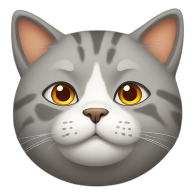 fat gray orange cat sticker
