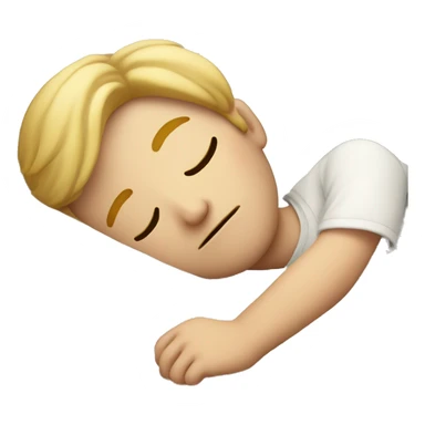white boy sleeping in bed sticker