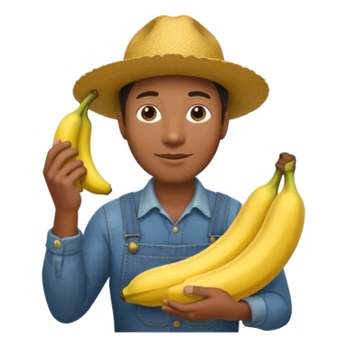 A black farmer with banana sticker