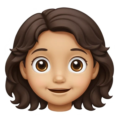 smiling toddler face with big eyes, medium skin tone, and dark wavy hair sticker