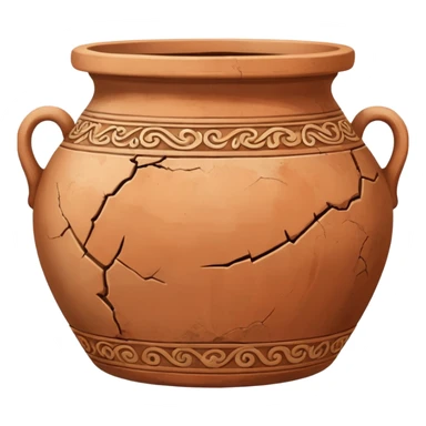 ancient clay pot artifact sticker