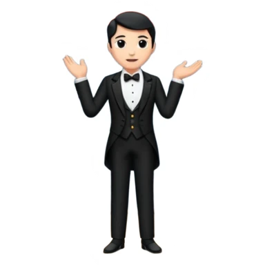 presenter on theater stage, whole body sticker