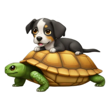 Chien sur chat sur tortue sticker