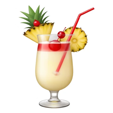 Pina colada mocktail with pineapple slices and cherry garnishes  sticker