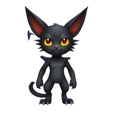 Black Cool Edgy Punk-Gothic Bat-winged Litten-Bat-cat-Fakemon full body sticker