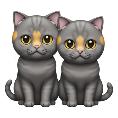 Stitch with a scottish fold dark grey and scottish fold grey sticker