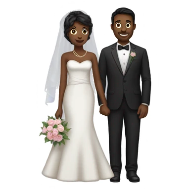 Married dark haired couple sticker