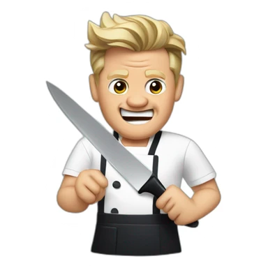 gordon ramsay holding knife sticker