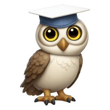 an owl in a scientific cap sticker