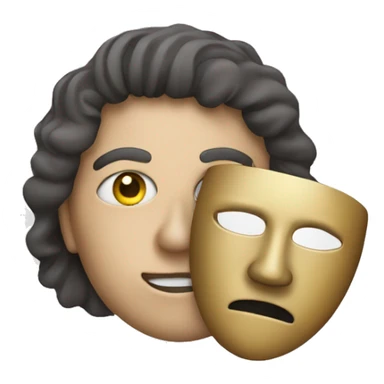 person that holds a theater mask sticker