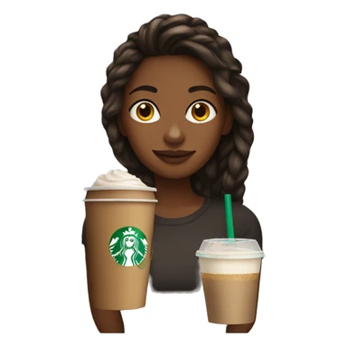 Girl drinking starbucks sticker