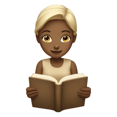 Girl reading a book. In beige tones  sticker