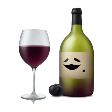 Wine with black kiss mark on glass sticker
