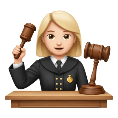 draw an emoji of a judge banging a gavel on the table  sticker