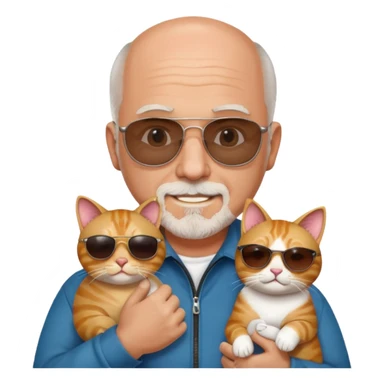 Dave Ramsey holding a cat with sunglasses sticker