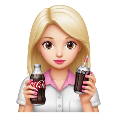 Diet Coke in a girls hand with pink nails sticker
