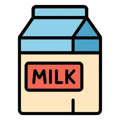 milk sticker, clean and modern color icon style sticker
