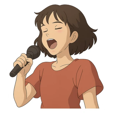 young lady singing sticker