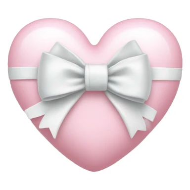 Pastel pink heart with white bow sticker