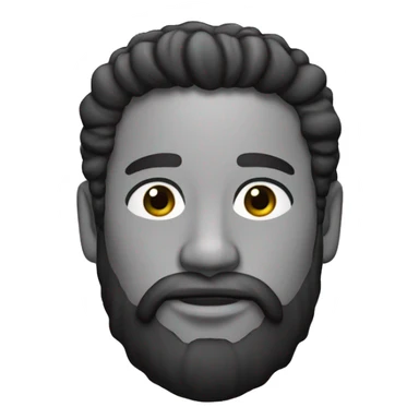 Pelo negro barba canosa piel blanca sticker