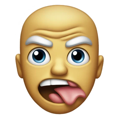 classic angry emoji with tongue out sticker