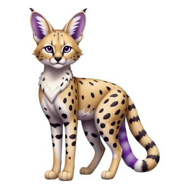 Epic Edgy Black White Purple ethereal Serval-Fionbri full body sticker