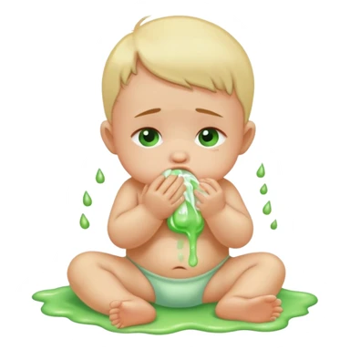 bebe vomitando verde sticker