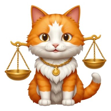 happy cat with the scales of justice sticker
