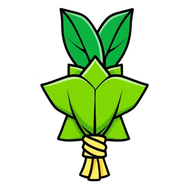 ketupat, traditional Indonesian rice cake wrapped in woven palm leaves sticker