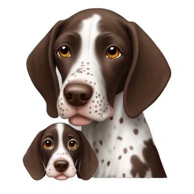 German shorthair pointer with puppy sticker