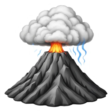 dry volcano with smoke ONLY sticker