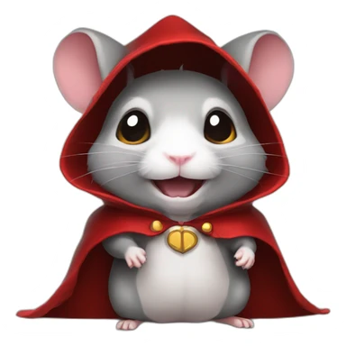 Hamster with fangs wearing a cape vampire sticker
