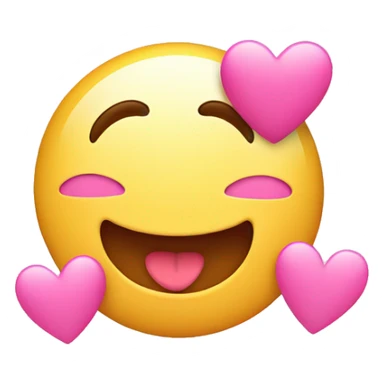 Cute friendly smiley emoji with pink hearts around it sticker